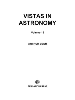 cover image of Vistas in Astronomy, Volume 15